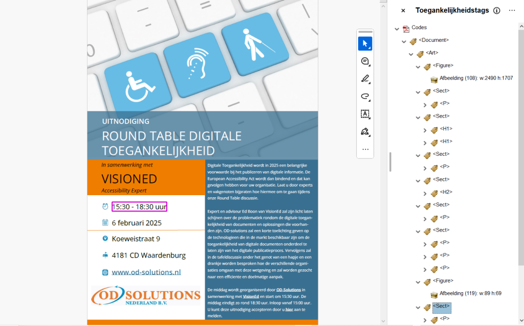 Tag strcutuur in pdf