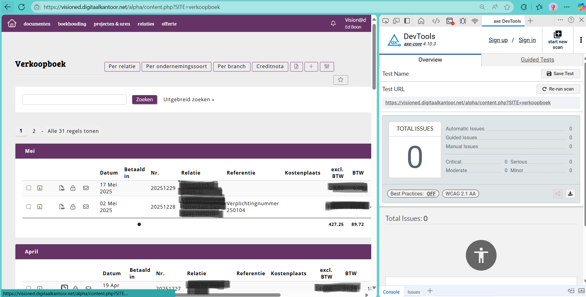 Audit ERP applicatie digitaalkantoor.net