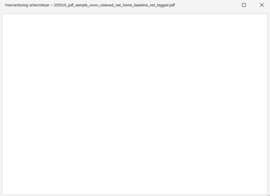 Screenreader check shows blank screen