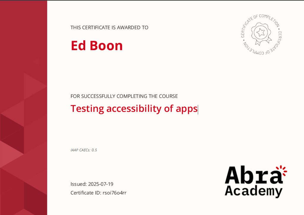 Certificaat testing accessisble apps